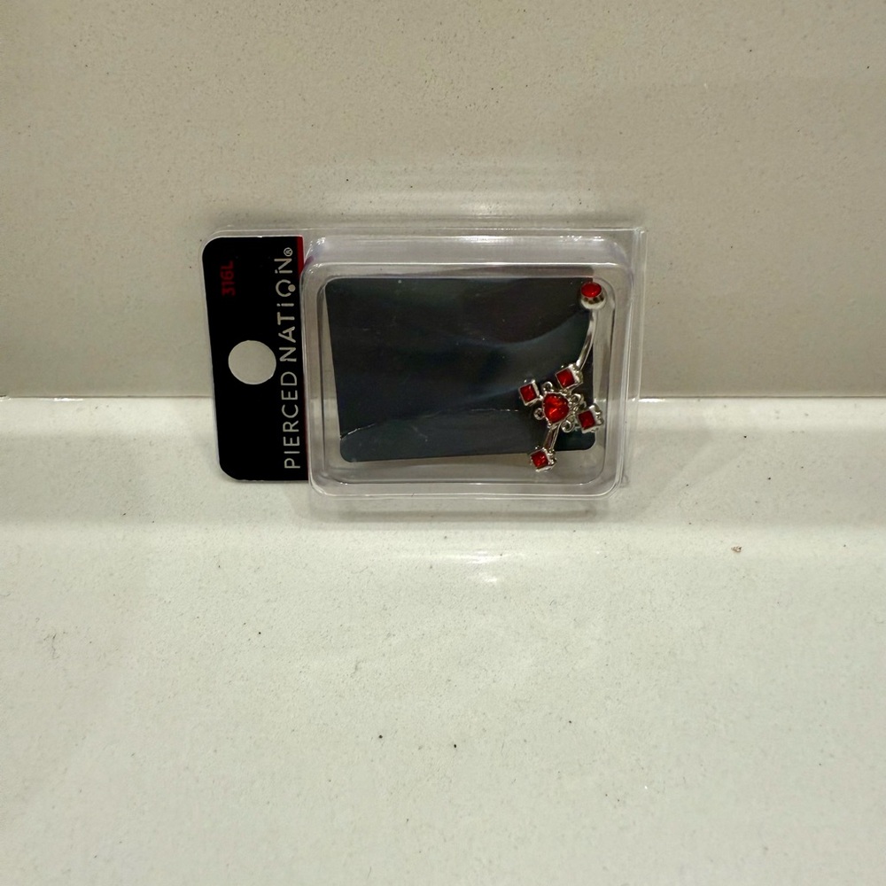 Red Cross belly ring